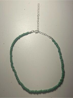 Amazon Mint Green Beaded Choker Necklace with Silver-Tone Extender